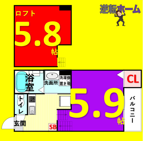 SANCTUARY　名古屋市賃貸　仲介手数料無料の間取り
