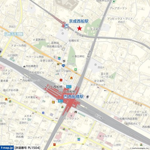 パークアクシス西船橋の地図