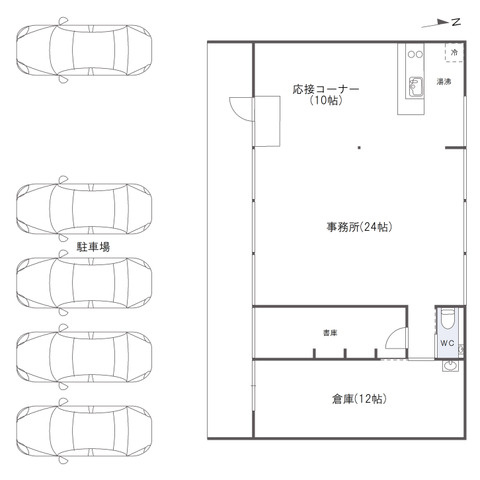 岡本町　事務所の間取り