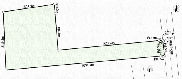 高槻市古曽部町１丁目　建築条件無し売土地の土地図
