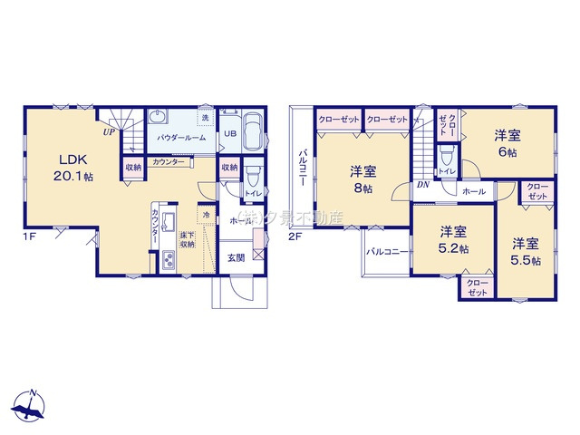 《仲介手数料無料》南区大字太田窪2965-3新築一戸建てFiTの間取り