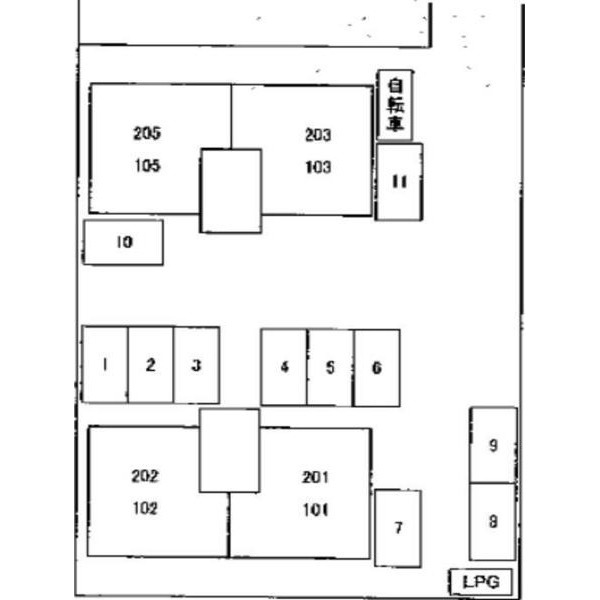 コーポサンライト Ⅱの外観|配置図