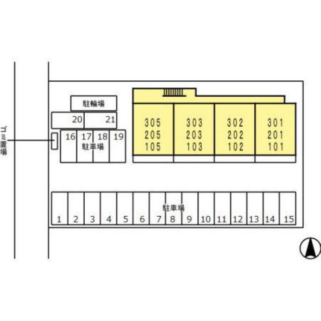 羽島郡岐南町徳田５丁目のアパートの駐車場