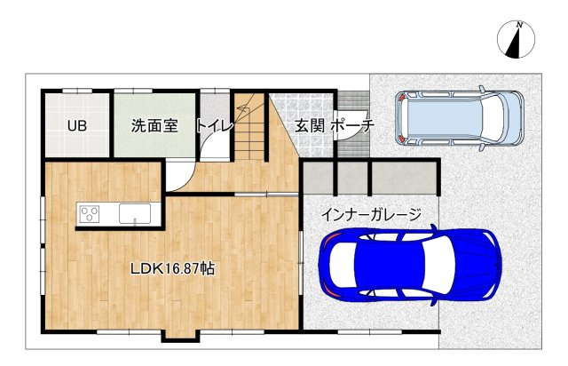 リフォーム済　中央区大島　中古戸建の間取り