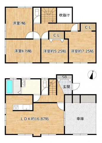 リフォーム済　中央区大島　中古戸建の居間・リビング
