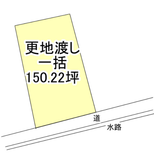 西条市大町の売地の区画図|更地渡し一括売却です（2分割案もあります）