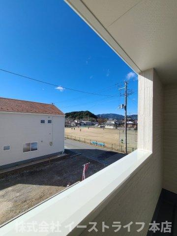 【新築戸建】　いわき市錦町江栗1丁目第1の展望|1号棟写真　インナーバルコニーからの眺望です