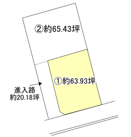 西条市大町の売地の土地図|1号地の区画図です