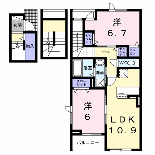 松江アパートの間取り