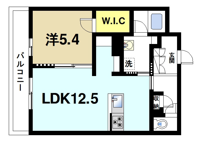 ウエストメゾン大森の間取り|ゆったりと暮らせる1LDKの間取りです。