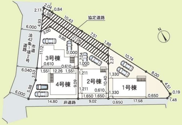 広々と南向きバルコニー　西区玉津町高津橋　2号棟　新築戸建の区画図