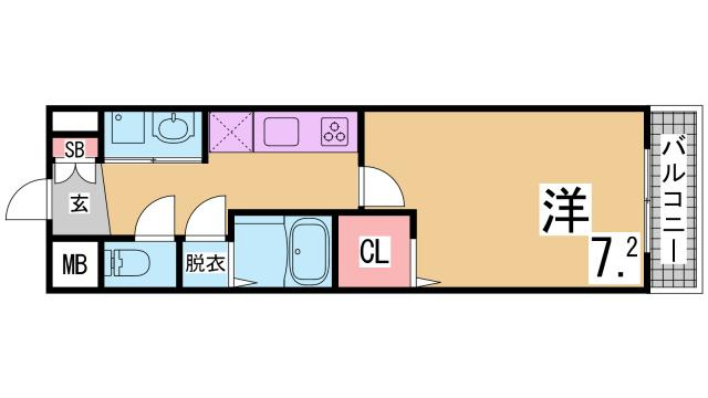 神戸市須磨区大田町６丁目のアパートの間取り