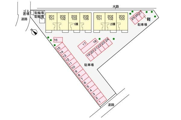 ラディアントＡ　　刈谷市近郊の賃貸はクラスホームの駐車場