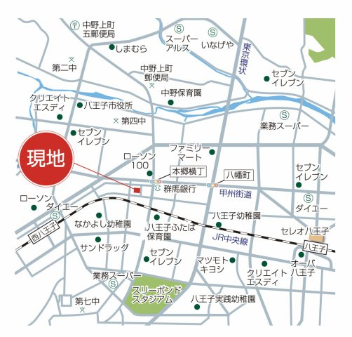 祝　成約済み　八王子市　小門町　新築戸建ての地図|～仲介手数料無料☆八王子ひなた不動産～八王子市小門町　新築戸建て