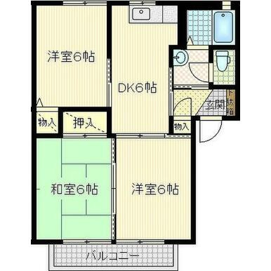 熊本市東区長嶺東４丁目のアパートの間取り