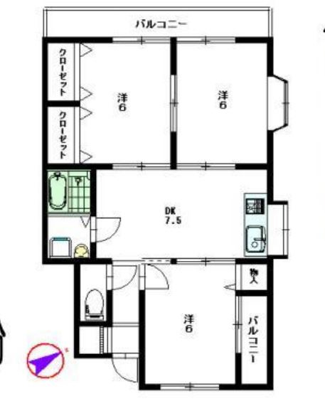 神戸市西区竜が岡１丁目のハイツの間取り