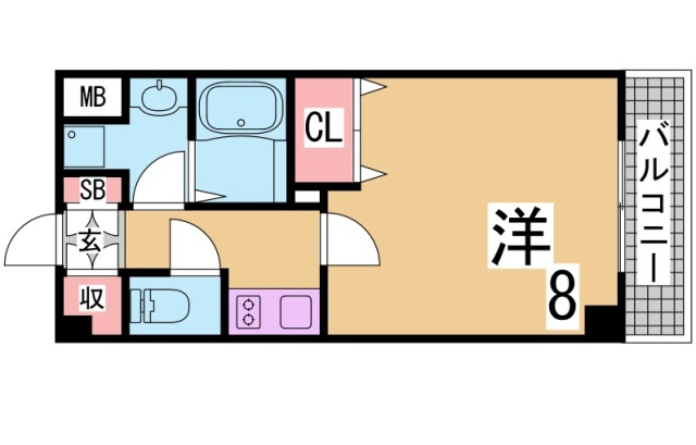 神戸市長田区菅原通５丁目の賃貸マンションの間取り