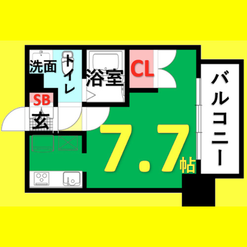 ライブコート丸の内　名古屋市賃貸　仲介手数料無料の間取り