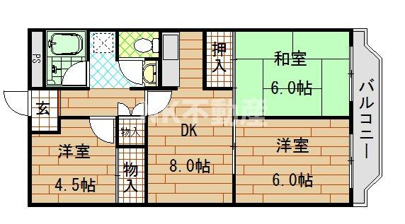 【間取り】 | 第2東大阪村橋マンション（瓢箪山賃貸） | 間取りです