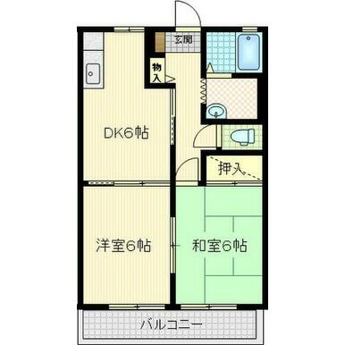 熊本市東区長嶺東５丁目のアパートの間取り