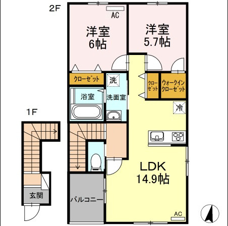 アロモントB棟の間取り