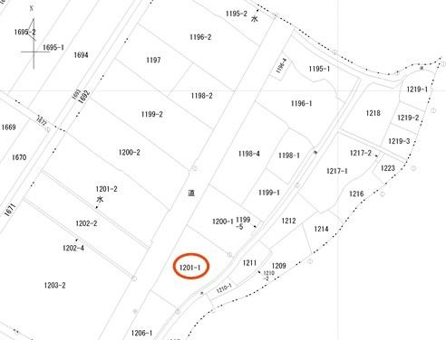 八代郡氷川町高塚の売地の土地図