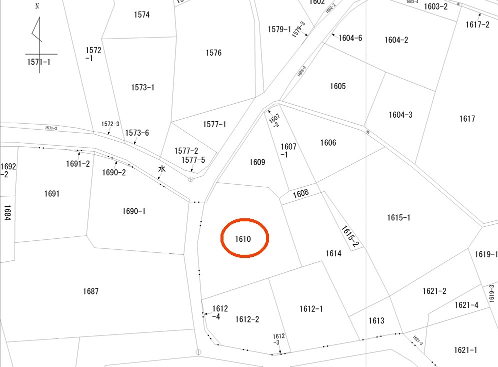宇城市松橋町西下郷の売地の土地図