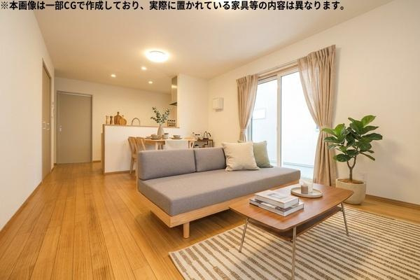 センチュリータウン関園ⅡNの居間・リビング|※本画像は一部CGで作成しており、実際に置かれている家具等の内容とは異なります。