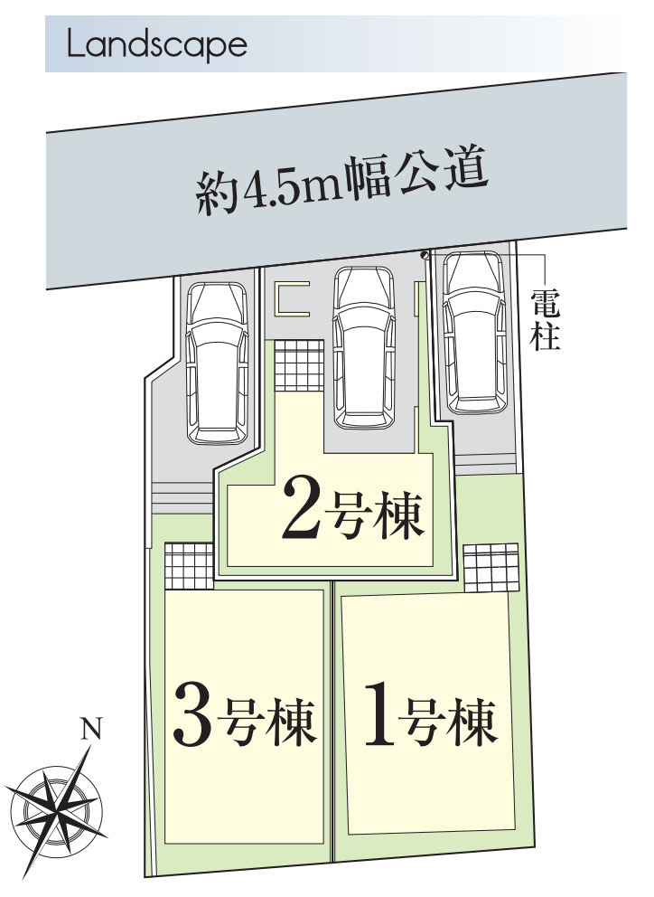 横浜市磯子区岡村4丁目 新築戸建て【仲介手数料無料】の区画図