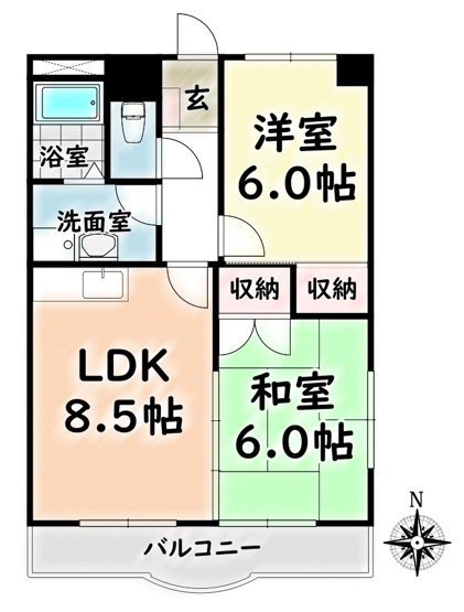 【間取り】 | ルガール21【名古屋市賃貸・南向き】