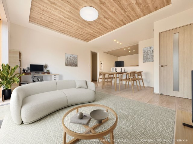 【居間・リビング】 | 【LDK　家具設置CGイメージ】
※画像に含まれる家具家電はCGで作成したものでイメージです。実際の物件には付帯しません。