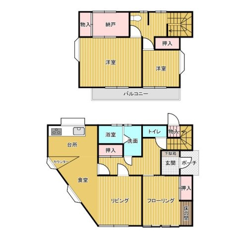 オシャレな外観♪益子町塙中古戸建の間取り
