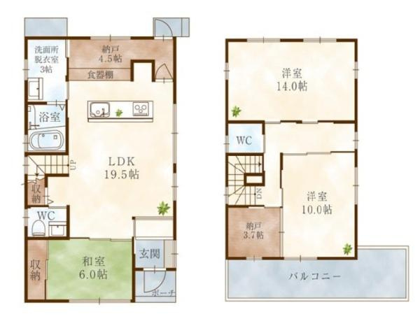 和歌山市土佐町1丁目　中古戸建の間取り