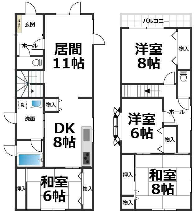 中古住宅　帯広市緑ヶ丘2条通4丁目の間取り