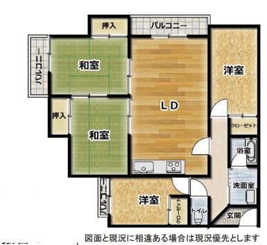 【間取り】 | グリーンタウン東香里