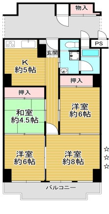【間取り】 | メガロコープ平野第1号棟