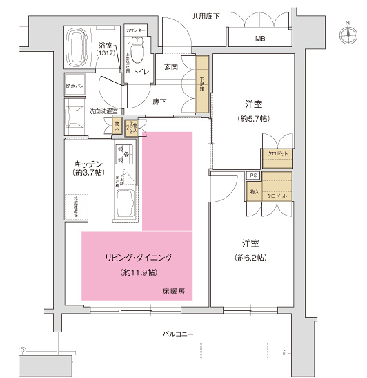 【間取り】 | ジオタワー南堀江