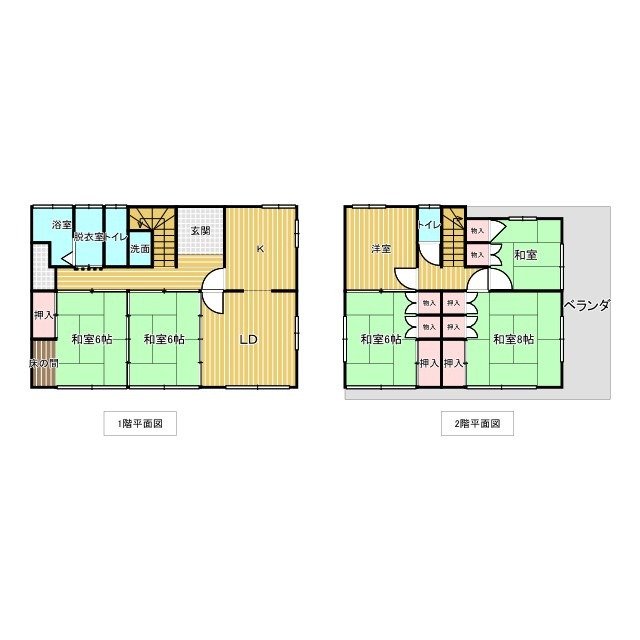 栃木市岩舟町静　中古住宅の間取り