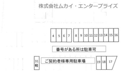 Ｄ’ｓ学園町ビルの区画図|駐車場の区画図