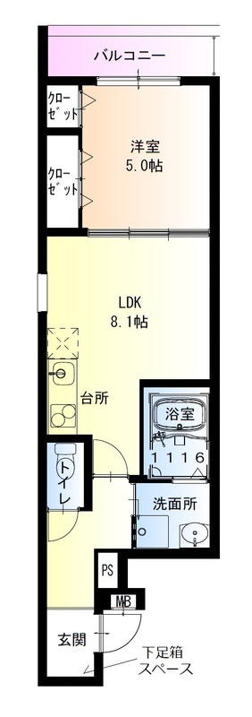 フジパレス住吉長居Ⅱ番館の間取り