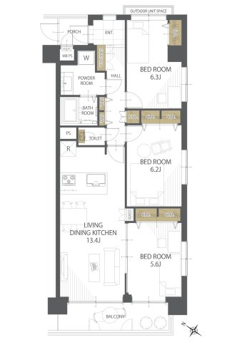 【間取り】エトワール高崎常盤町 
