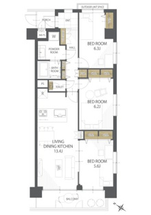 【間取り】エトワール高崎常盤町 
