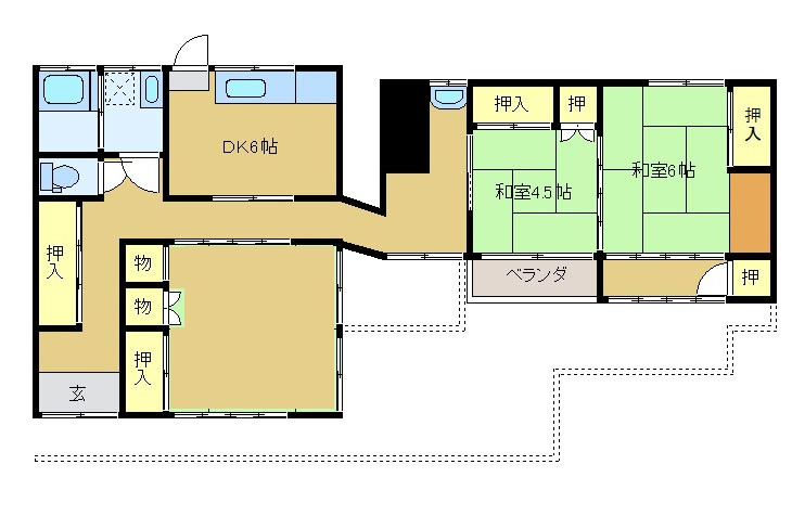 中山貸家の間取り
