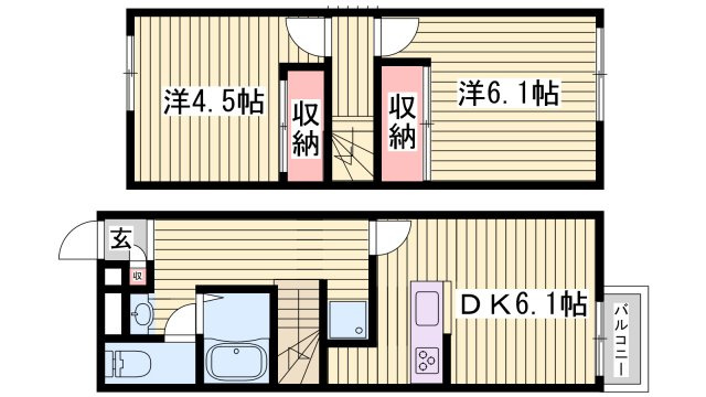 レオパレスあかし大久保の間取り