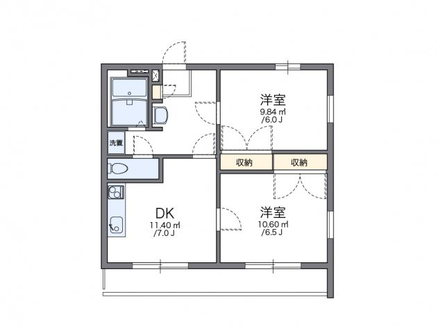 神戸市西区大沢２丁目のアパートの間取り