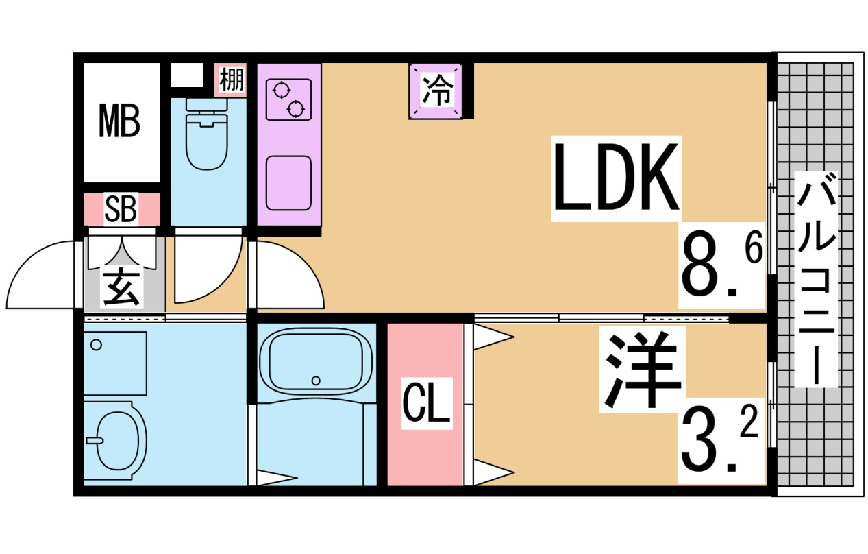 神戸市兵庫区駅前通３丁目の賃貸マンションの間取り