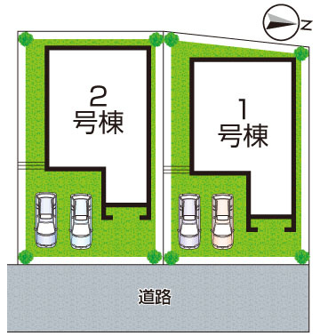 大津市錦織　新築一戸建ての区画図|全２区画