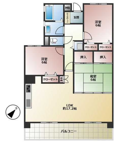 【間取り】 | グリーンマンションやよい坂