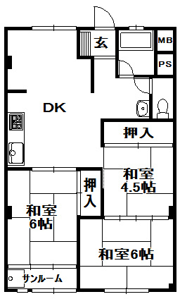 宝塚第一コーポラスの間取り