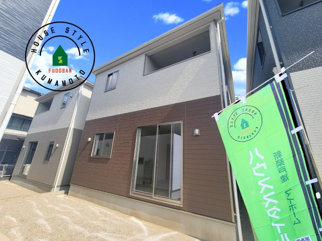 熊本市北区弓削6丁目第1-4棟(2号棟)の外観|デザイン性のある外観です。